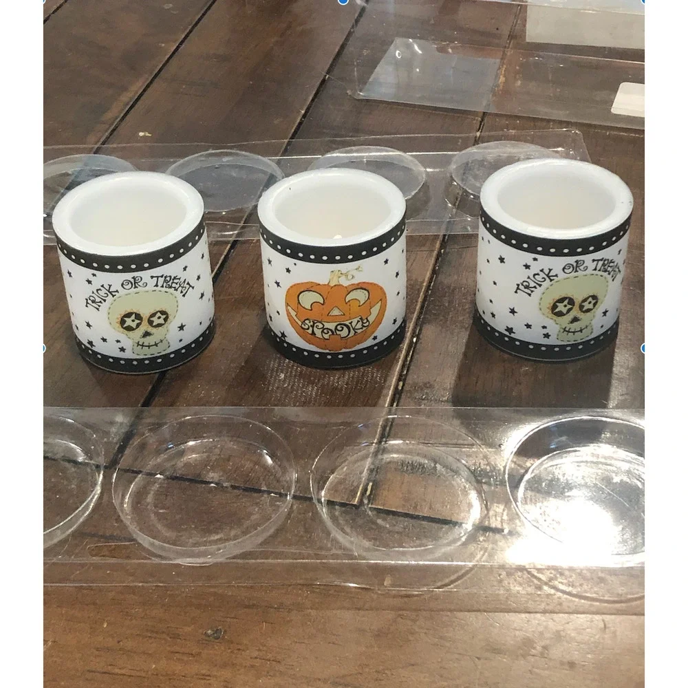Pottery Barn Kids Halloween Votive Flameless Battery Candles Set of 3 *1 missing